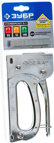 Скобозабиватель ручной ЗУБР ПРОФИ Универсал 10 степлер для 4-в-1: тип 53 (6-10 мм) / 140 (6-10 мм 31525 - изображение 2