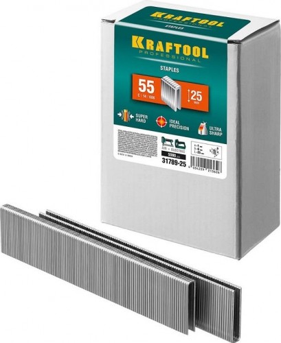 Скобы KRAFTOOL тип 18GA 25 мм для степлера 5000 шт. 31789-25
