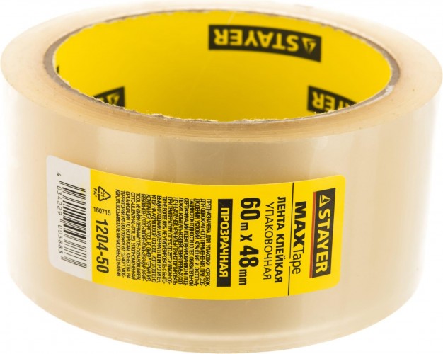 Скотч STAYER Max Tape клейкая лента, прозрачная, 48ммх60м 1204-50