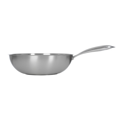 Сковорода ВОК Luxstahl 300/90 из нержавеющей стали [C241341] - изображение 2