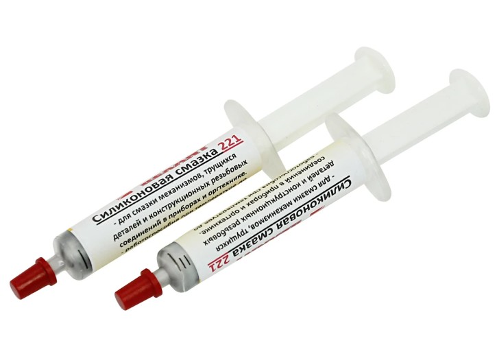Смазка силиконовая термостойкая REXANT модель 221, до +350°C, 2мл, шприц 09-3955
