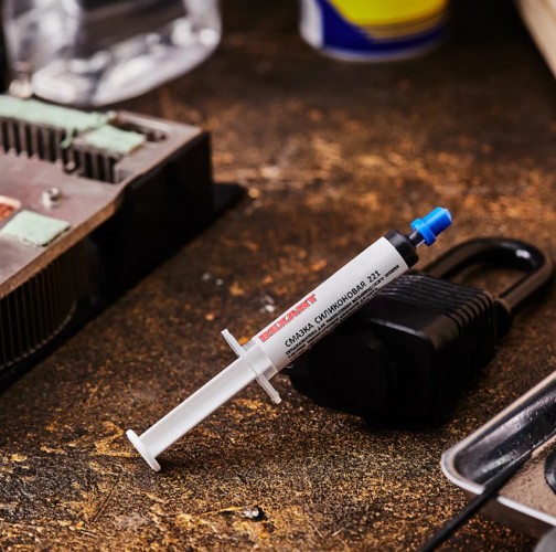 Смазка силиконовая термостойкая REXANT модель 221, до +350°C, 2мл, шприц 09-3955 - изображение 2