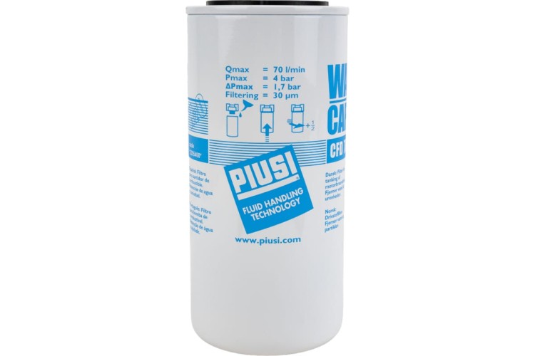 Сменный водопоглощающий картридж для топлива PIUSI 70 л/мин 30 мк, (для фильтра F00611A0A) F0061101A - изображение 2