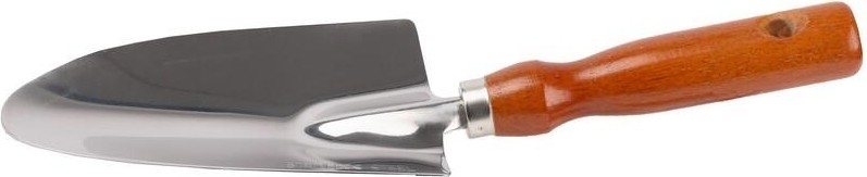 Совок посадочный GRINDA 8-421111 широкий  из нержавеющей стали, деревянная ручка, 290 мм 8-421111_z01