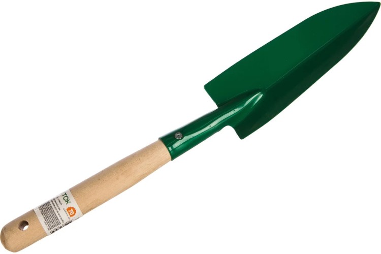 Совок посадочный РОСТОК 160мм с деревянной ручкой,узкий 39605