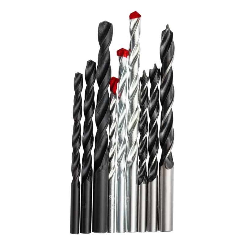 Набор сверл по бетону, металлу, дереву Sparta 5-6-8 мм, 9 шт, цилиндрический хвостовик