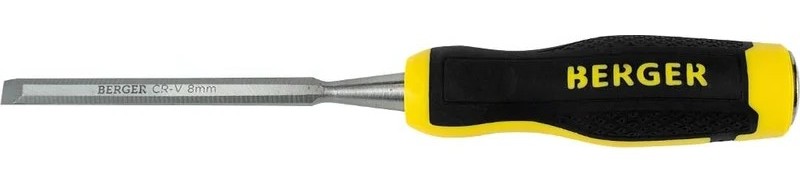Стамеска BERGER BG1422 стальная ударная для обработки древесины, 8 мм