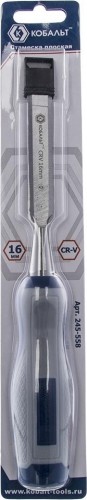 Стамеска Кобальт 245-558 плоская 16х140 мм, cr-v, двухкомпонентная рукоятка - изображение 3