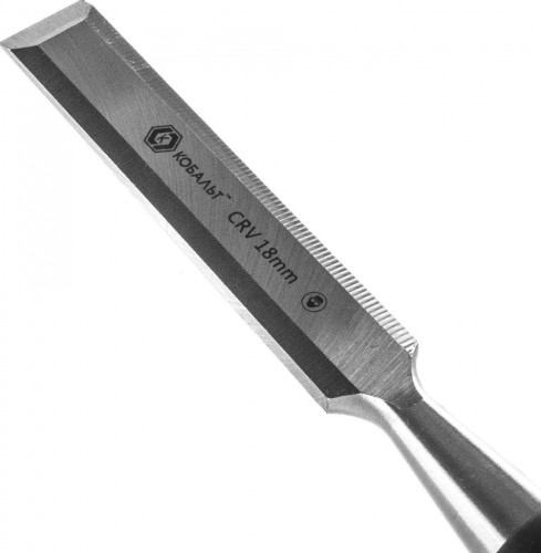 Стамеска Кобальт 245-565 плоская 18х140 мм, cr-v, двухкомпонентная рукоятка - изображение 3