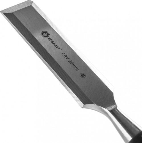 Стамеска Кобальт 245-619 плоская 28х140 мм, cr-v, двухкомпонентная рукоятка - изображение 3