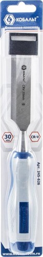 Стамеска Кобальт 245-626 плоская 30х140 мм, cr-v, двухкомпонентная рукоятка - изображение 2