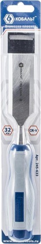 Стамеска Кобальт 245-633 плоская 32х140 мм, cr-v, двухкомпонентная рукоятка - изображение 3