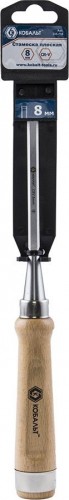 Стамеска Кобальт 245-718 плоская 8х140 мм, cr-v, деревянная рукоятка - изображение 3