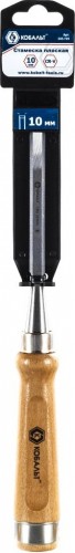 Стамеска Кобальт 245-725 плоская 10х140 мм, cr-v, деревянная рукоятка - изображение 2