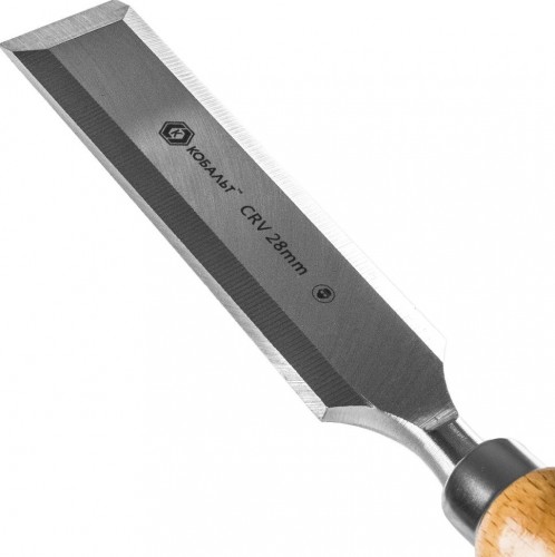 Стамеска Кобальт 245-817 плоская 28х140 мм, cr-v, деревянная рукоятка - изображение 4