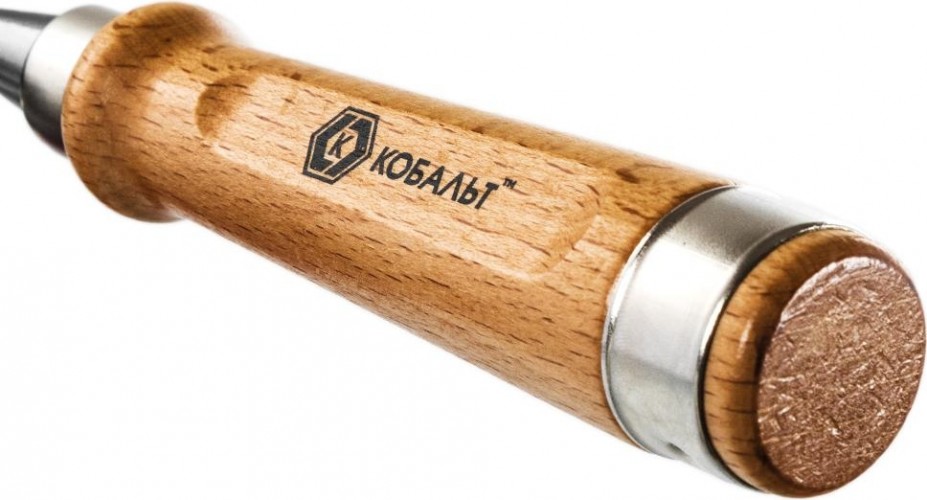 Стамеска Кобальт 245-824 плоская 30х140 мм, cr-v, деревянная рукоятка - изображение 4