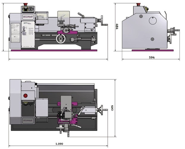 Станок токарный Optimum OPTIturn TU2406 (230 В) 3420350 - изображение 2