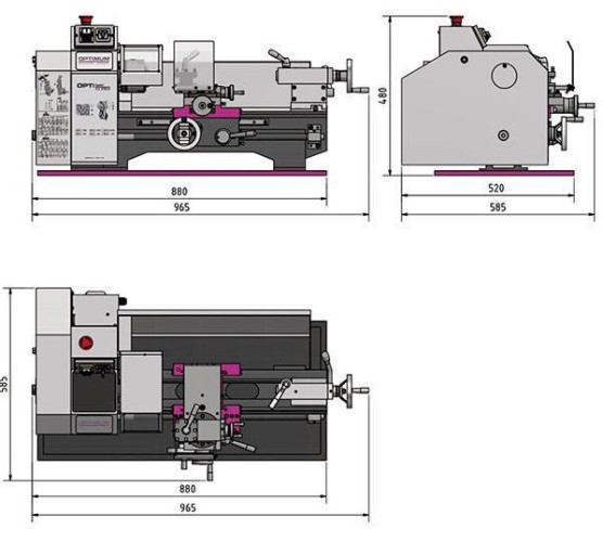 Станок токарный Optimum OPTIturn TU2304 3420320 - изображение 2