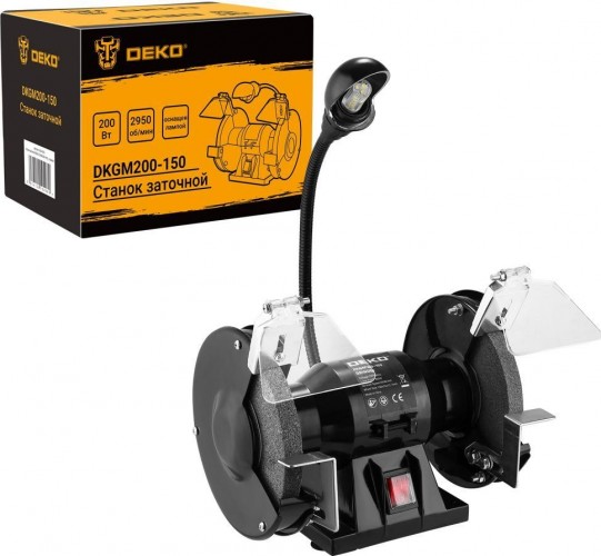 Станок заточной DEKO DKGM200-150 с лампой 063-4323