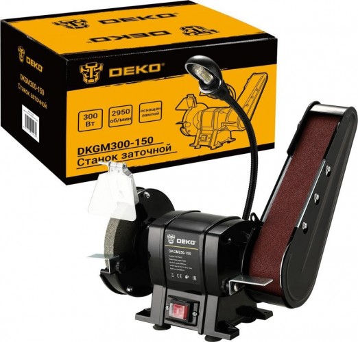 Станок заточной DEKO DKGM300-150 с лампой 063-4325