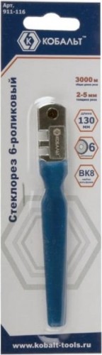 Стеклорез Кобальт 911-116 6-роликовый, пластиковая рукоятка - изображение 3