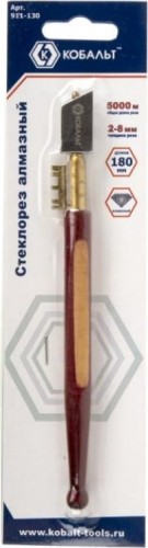 Стеклорез Кобальт 911-130 алмазный, деревянная рукоятка - изображение 3