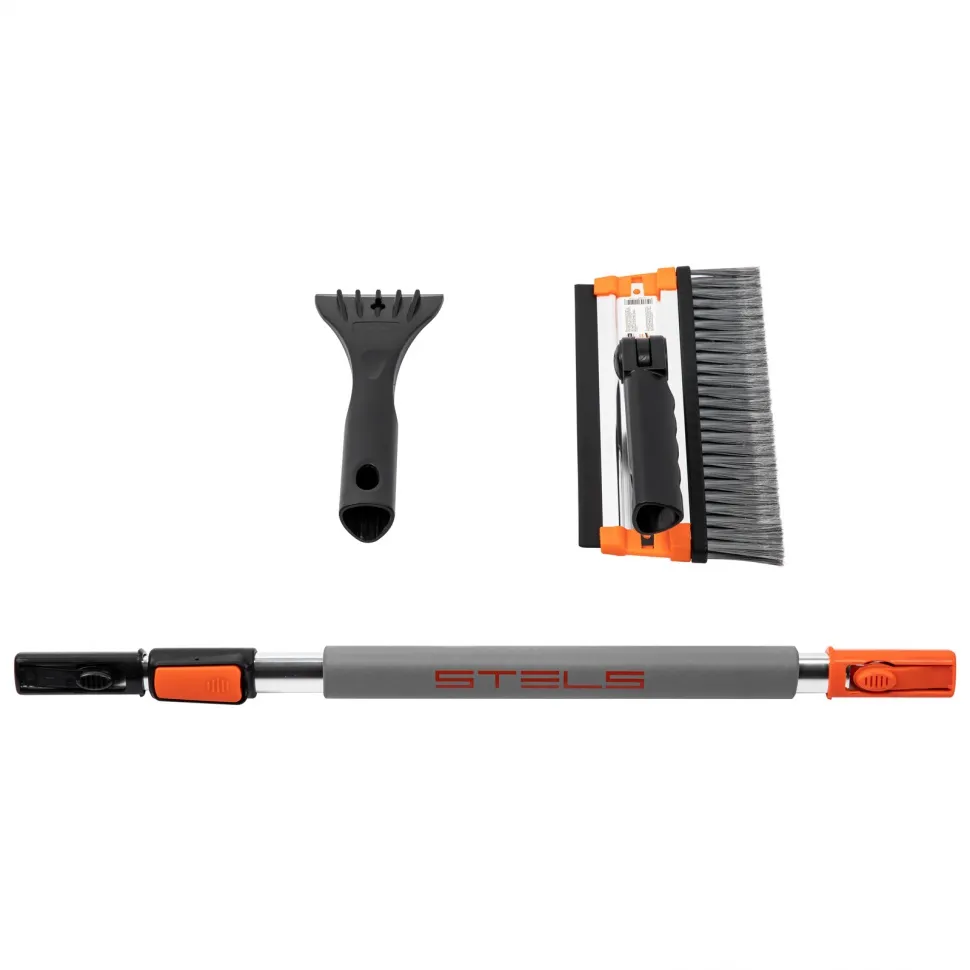Щетка-сметка для снега со скребком и водосгоном, телескопическая, поворотная голова Stels - изображение 6