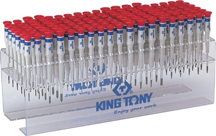 Стенд с прецизионными отвертками KING TONY серии 1431 1432, 1433, 114 предметов 31419MR