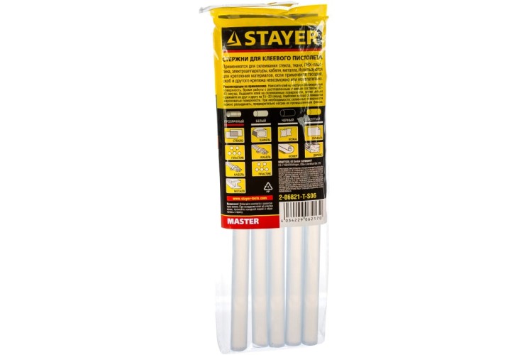 Стержень клеевой STAYER MASTER для (термоклеящих) пистолетов, прозрачные по стекл 2-06821-T-S06