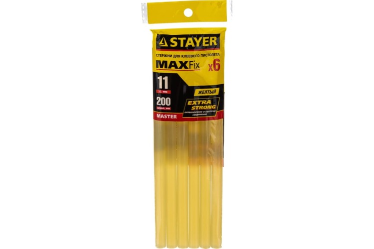 Стержень клеевой STAYER MASTER для (термоклеящих) пистолетов, цвет желтый по бума 2-06821-Y-S06