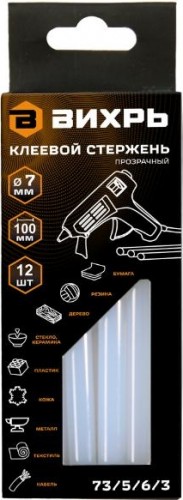 Стержень клеевой ВИХРЬ 7х100мм 12шт. 73/5/6/3
