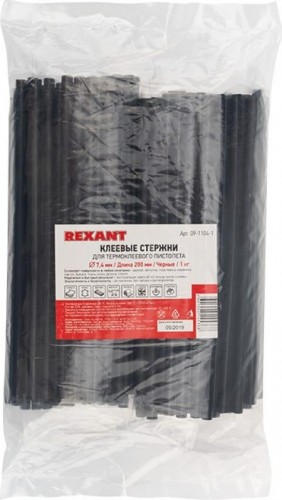 Стержни клеевые REXANT черные 7x200 мм, 1 кг 09-1104-1 - изображение 3