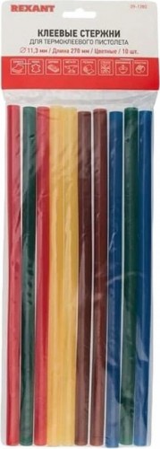 Стержни клеевые REXANT цветные 11x270 мм, 10 шт. (хедер) 09-1280