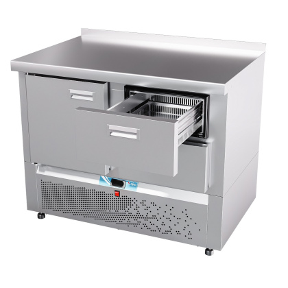 СТОЛ холодильный низкотемпературный СХН-70Н-01 (дверь, ящик 1/2) с бортом (25110111300) - изображение 3