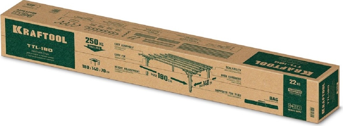 Стол KRAFTOOL TTL-180 для раскроя и работы с крупноформатной плиткой 33253-180 - изображение 2