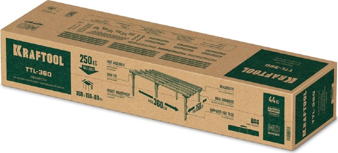 Стол KRAFTOOL TTL-360 для раскроя и работы с крупноформатной плиткой 33253-360 - изображение 2