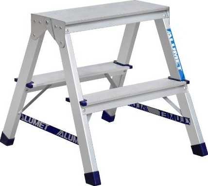 Стремянка алюминиевая АЛЮМЕТ AD 7202 2 ступени двухсторонняя AD7202