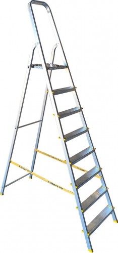 Стремянка алюминиевая АЛЮМЕТ АРА 7008 8 ступеней анодированная АРА 7008