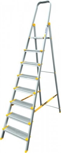 Стремянка алюминиевая АЛЮМЕТ АS 708 8 ступеней анодированная, ширина ступени 130 мм AS708