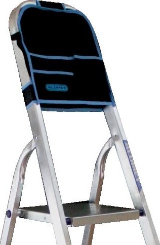 Стремянка алюминиевая АЛЮМЕТ АМ 704 АК 4 ст. с органайзером Ам704АК - изображение 2