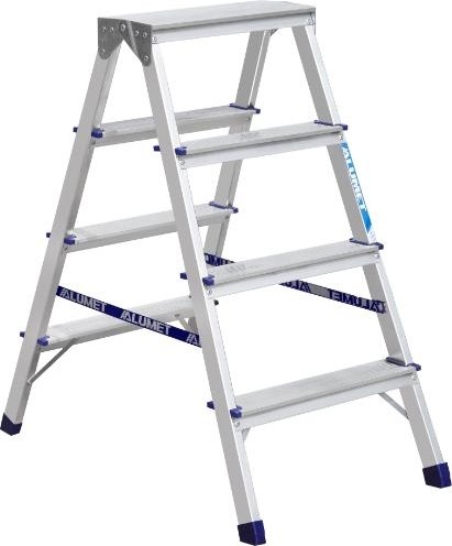 Стремянка алюминиевая АЛЮМЕТ AD 7204 4 ступени двухсторонняя AD7204