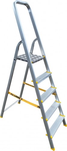 Стремянка алюминиевая АЛЮМЕТ АРА 7005 5 ступеней анодированная АРА 7005