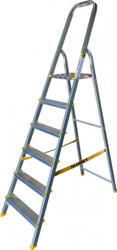 Стремянка алюминиевая АЛЮМЕТ АРА 7006 6 ступеней анодированная АРА 7006