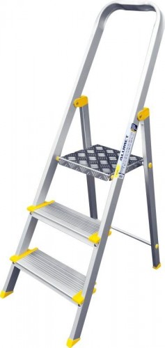 Стремянка алюминиевая АЛЮМЕТ АS 703 3 ступени анодированная, ширина ступени 130 мм АS703