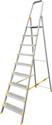 Стремянка алюминиевая АЛЮМЕТ АS 709 9 ступеней анодированная, ширина ступени 130 мм АS709