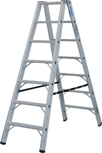 Стремянка алюминиевая KRAUSE STABILO 7 ступеней, 225 кг, двухсторонняя 135148 - изображение 2