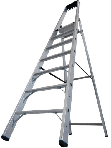 Стремянка алюминиевая KRAUSE STABILO 7 ступеней, 225 кг, высокая дуга 135056 - изображение 4