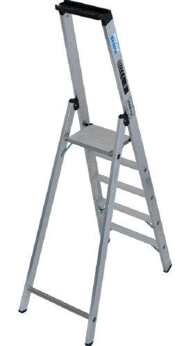 Стремянка алюминиевая KRAUSE STABILO 5 ступеней, 225 кг, высокая дуга 135032 - изображение 2