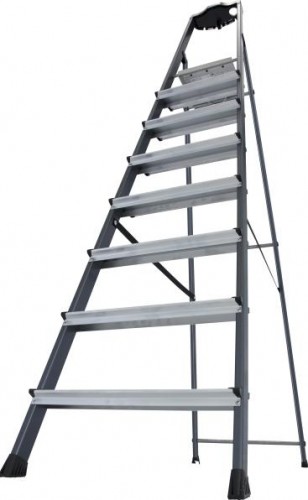 Стремянка алюминиевая KRAUSE MONTO SECURO 8 ступеней (анодированная) 126467 - изображение 3