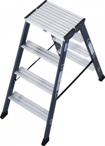 Стремянка алюминиевая KRAUSE MONTO SEPRO D 4 ступени анодированная, двухсторонняя  125811